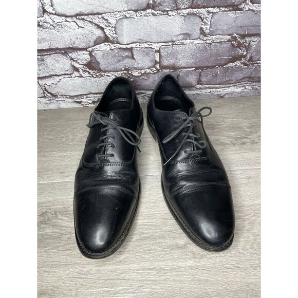 ANTHONY VEER Essentials Black Leather Goodyear Oxfords Cap Toe Shoes Men Sz 10M main image 10